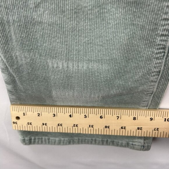 Anthropologie Pilcro 30 The Icon Mid-Rise Corduroy Chop Pocket Flare Jeans Green - Picture 7 of 16